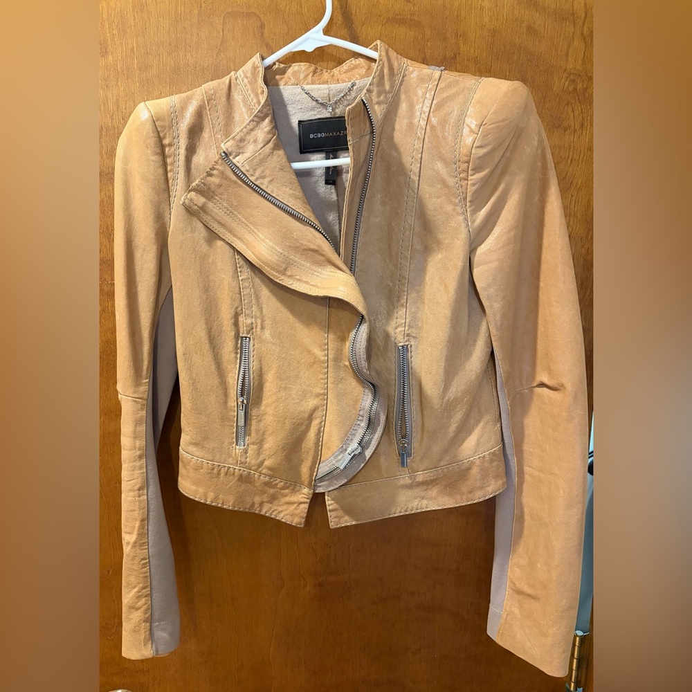 BCBGMaxAzria Light Brown Leather Jacket